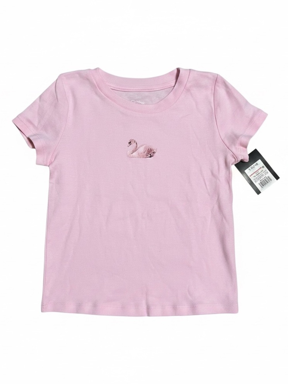 Girls Pink Swan Graphic Tee L (10/12)